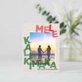 Carte de Noël photo de Mele Kalikimaka Hawaii (Debout devant)