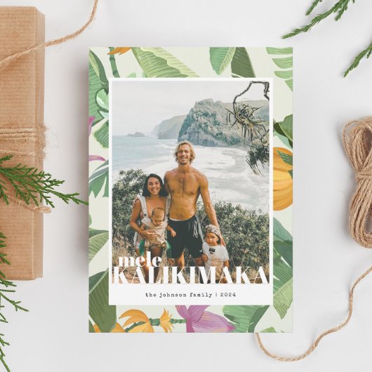 Carte de Noël photo de Mele Kalikimaka Hawaii