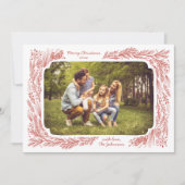 Carte de Noël photo de Noël avec cadre de pin dess (Devant)