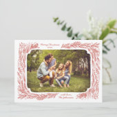 Carte de Noël photo de Noël avec cadre de pin dess (Debout devant)