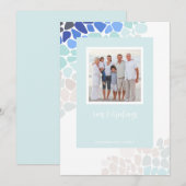 Carte de Noël photo de Noël couleur verre de mer (Devant / Derrière)