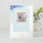 Carte de Noël photo de Noël couleur verre de mer (Debout devant)