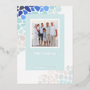 Carte de Noël photo de Noël couleur verre de mer