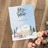 Carte de Noël photo de Père Noël mignon sous la ne