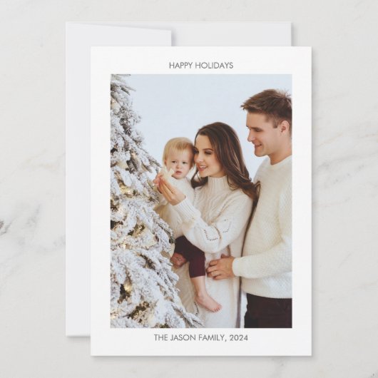 Carte de Noël photo de Père Noël mignon sous la ne (Dos)