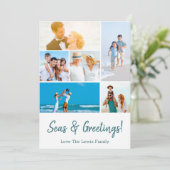 Carte de Noël photo de plage de Noël Carte de vaca (Debout devant)