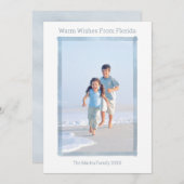 CARTE DE NOËL PHOTO DE PLAGE MINIMALE FLORIDE (Devant / Derrière)