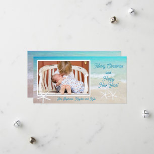 Carte de Noël photo de plage océan turquoise