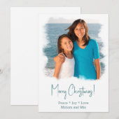 Carte de Noël photo de plage Peinture aquarelle (Devant / Derrière)