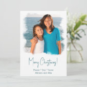 Carte de Noël photo de plage Peinture aquarelle (Debout devant)