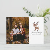 Carte de Noël photo de renne (Debout devant)