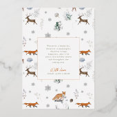 Carte de Noël photo de vacances d'animaux de forêt (Verso)