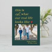 Carte de Noël photo de vacances en feuille métalli (Debout devant)