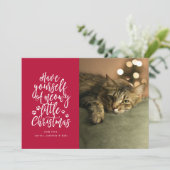 Carte de Noël Photo de vacances rouge de Noël peu (Debout devant)