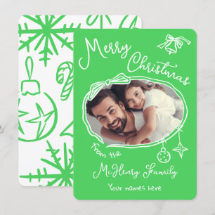 Carte de Noël photo Doodle à main vive