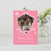 Carte de Noël photo Doodle de poitrine tirée à la  (Debout devant)