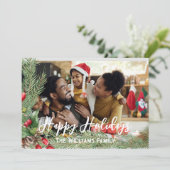 Carte de Noël photo double face moderne pour les f (Debout devant)