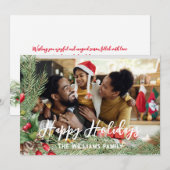 Carte de Noël photo double face moderne pour les f (Devant / Derrière)
