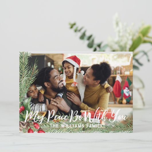 Carte de Noël photo double face moderne pour les f (Debout devant)