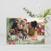 Carte de Noël photo double face moderne pour les f (Debout devant)
