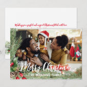 Carte de Noël photo double face moderne pour les f (Devant / Derrière)