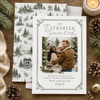 Carte de Noël photo du Evergreen Social Club