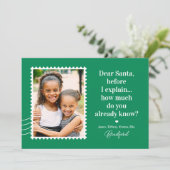 Carte de Noël photo EDITABLE COULEUR du Père Noël (Debout devant)