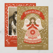 Carte de Noël photo en ange de l'art populaire de  (Devant / Derrière)