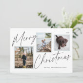 Carte de Noël photo en noir et blanc (Debout devant)