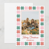 Carte de Noël photo encadrée patchwork étoile de N (Devant / Derrière)