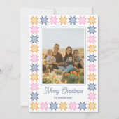 Carte de Noël photo encadrée patchwork étoile de N (Devant)