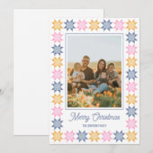 Carte de Noël photo encadrée patchwork étoile de N (Devant / Derrière)
