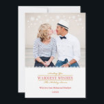 Carte de Noël photo fantaisiste Flocons de neige<br><div class="desc">Carte élégante avec une touche fantaisiste, idéale pour célébrer la saison des fêtes. Ajoutez votre photo de famille pour une touche personnelle. Caractéristiques de petits flocons de neige le long du bord supérieur. Lettres élégantes ajoutant au look stylé de ce design. Carte générique idéale pour célébrer Noël et toutes les...</div>