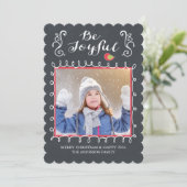 Carte de Noël photo festive Joyeux Tableau Noir (Debout devant)