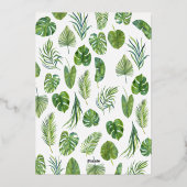 Carte de Noël photo feuille d'or tropical Mele Kal (Verso)