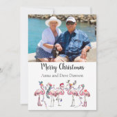 Carte de Noël photo Flamant Tropical (Devant)