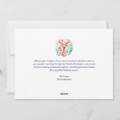 Carte de Noël Photo Fleurs Rouges Botanique Verdur (Dos)