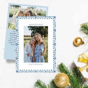 Carte de Noël photo florale folklorique peinte en