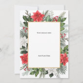 Carte de Noël photo florale plat (Dos)