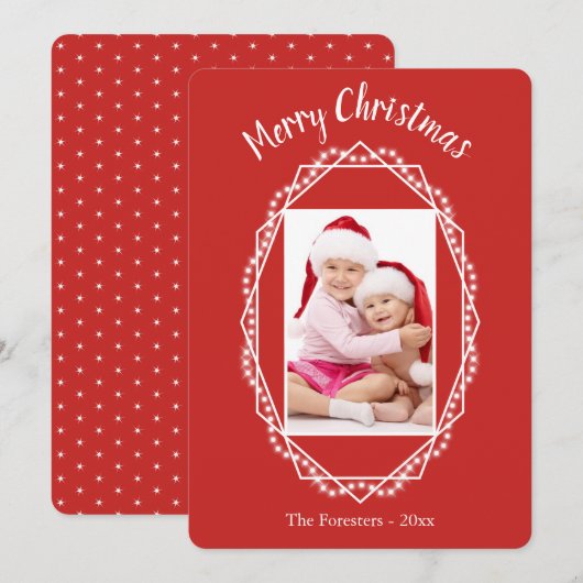 Carte de Noël photo Géométrique Fête (Devant / Derrière)