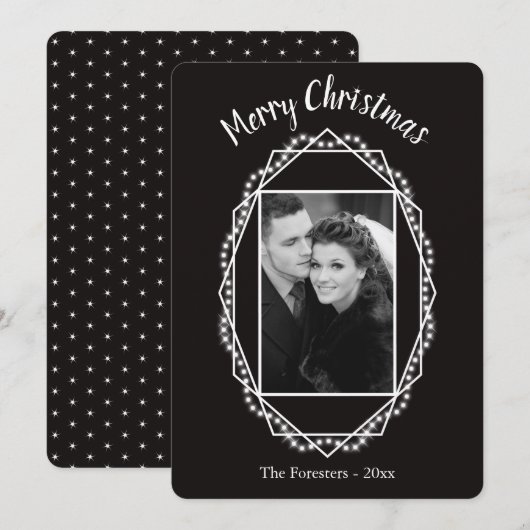 Carte de Noël photo Géométrique Fête (Devant / Derrière)