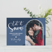 Carte de Noël photo Globe des neiges (Debout devant)