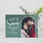 Carte de Noël photo Globe des neiges (Debout devant)