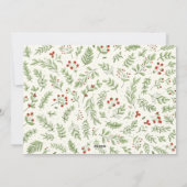 Carte de Noël photo Holly Berries et feuille (Dos)