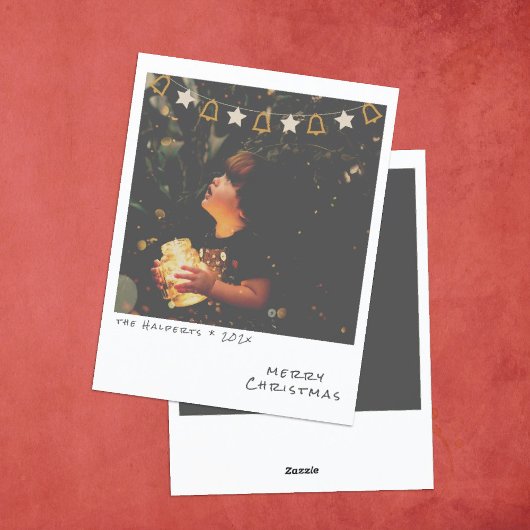 Carte de Noël photo instantanée nostalgique