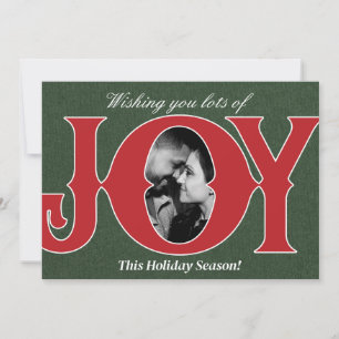 Carte de Noël photo JOIE des Fêtes Rouge & Vert