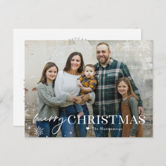 Carte de Noël Photo Jolie Gelée Blanc (Devant / Derrière)