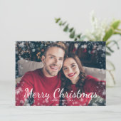 Carte de Noël photo Joyeux Neige (Debout devant)