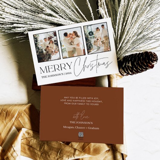 Carte de Noël photo, Joyeux Noël moderne