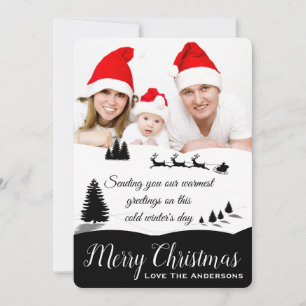 Carte de Noël Photo Joyeux Noël Paysage Hivernal